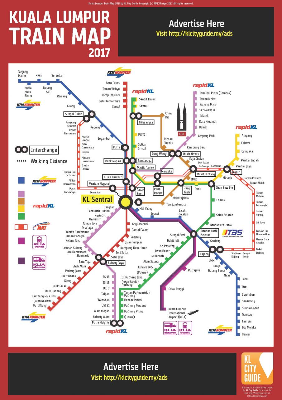 Kuala Lumpur Train Map July 2017 LATEST 1 